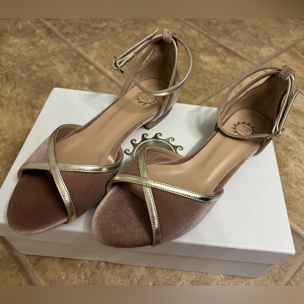Blush handmade wedding low heels